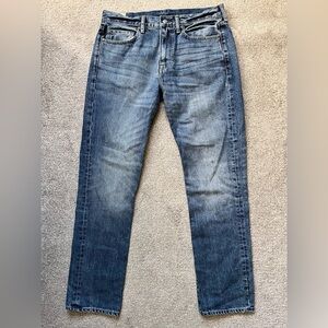 Mens J Crew 770 Japanese Stretch Selvedge Denim Jeans Size 33x32 Straight Fit